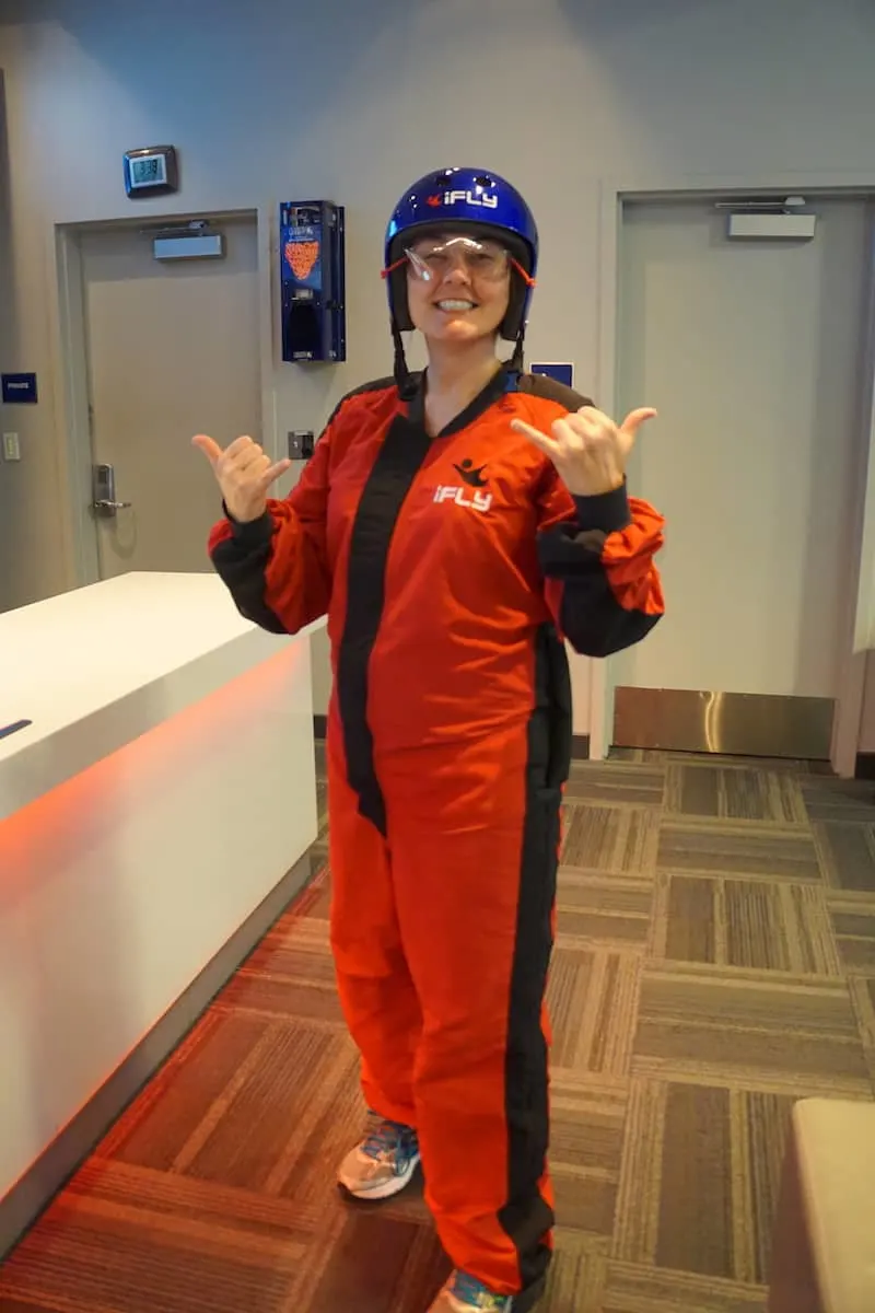 Your price includes the use of a flight suit, goggles, earplugs, shoes (if you need them), and a helmet. The full face helmet is extra. | iFly Portland Indoor Skydiving | https://www.travelingwellforless.com