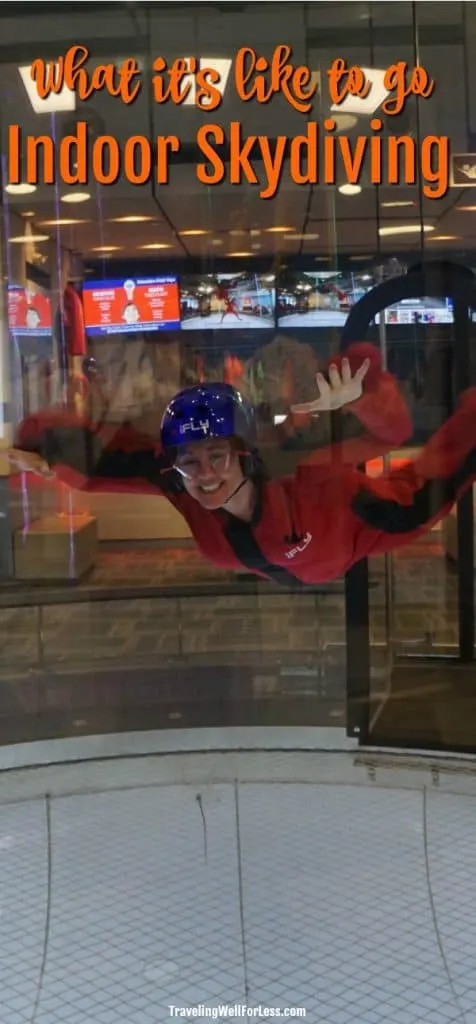 At iFLY Portland Indoor Skydiving (or any of their locations, you can try skydiving without the risk. No jumping or plane required. All you need is a willing attitude. And I was willing. Click through to find out what it's like to go indoor skydiving. | iFly Portland Indoor Skydiving | https://www.travelingwellforless.com