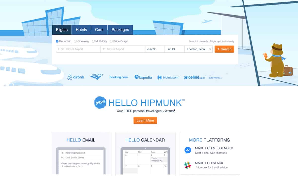 Hipmunk is a straightforward way to search for airline tickets.