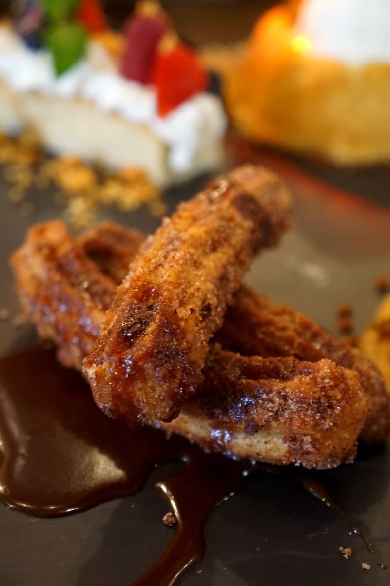 Soft and slightly crisp on the outside, the Just-Made Churros are a decadent way to end your meal. | Rick Bayless | Red O La Jolla | Where to eat in San Diego | Mexican restaurants | TravelingWellForLess.com