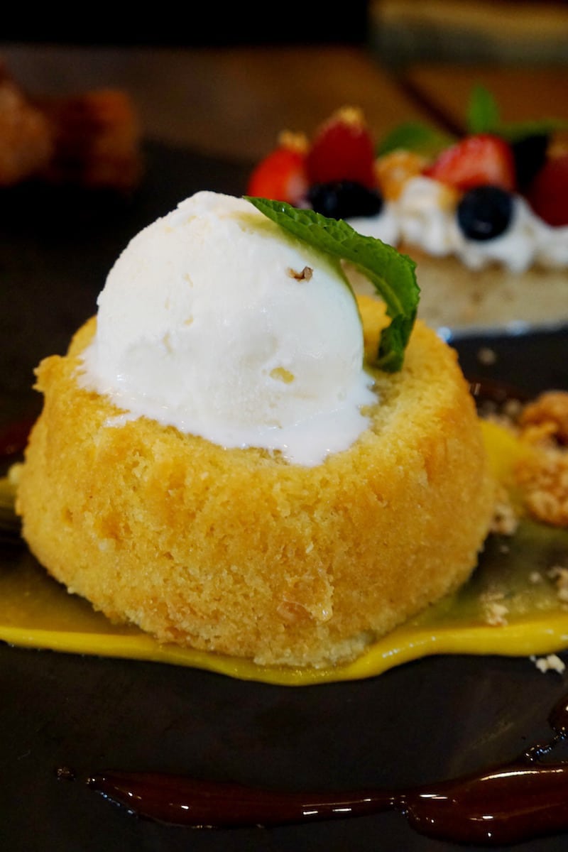 Passion Fruit Butter Cake a play on a strawberry shortcake. | Rick Bayless | Red O La Jolla | Where to eat in San Diego | Mexican restaurant | TravelingWellForLess.com