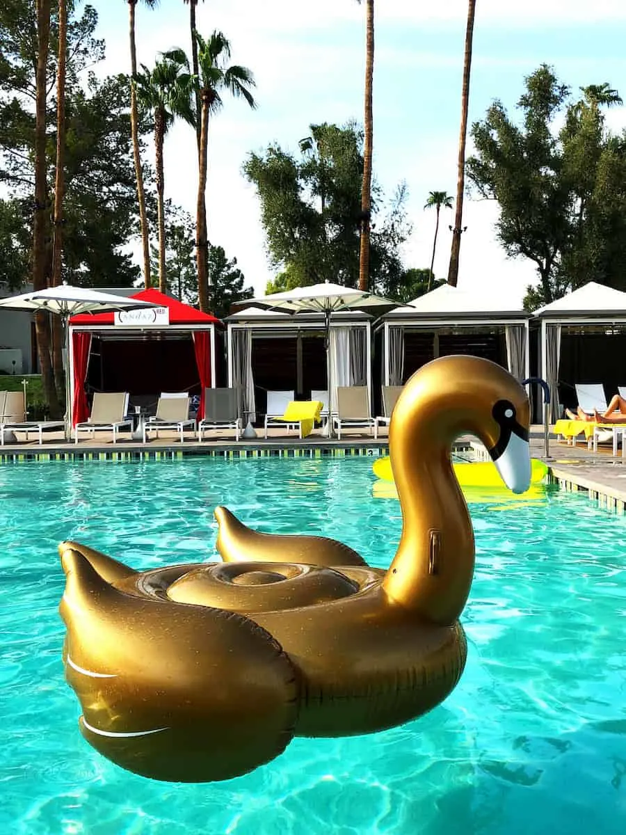 Arizona in the summer means lots of pool time. Pool float at the Andaz Scottsdale.