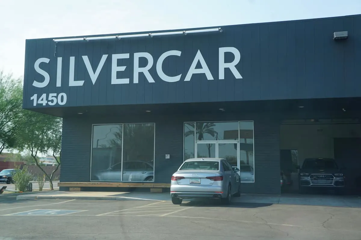 The Silvercar concierge drives you to their location on South 16th street, about 6 minutes from the rental car center.