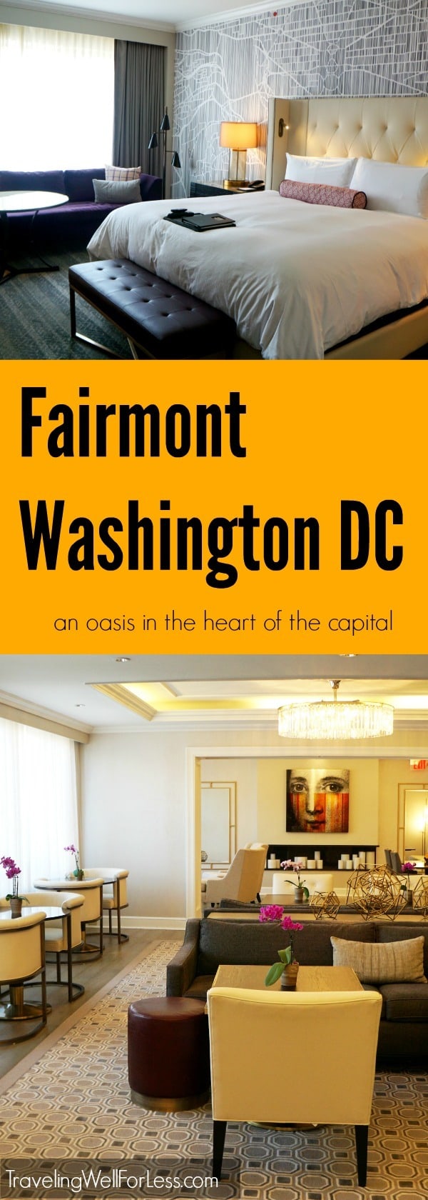 Whether you're in town for business or vacation, you should stay at the Fairmont Washington DC. It's one of several affordable luxury Washington DC hotels. With easy access to the Foggy Bottom Metro and the DC Circulator, it's a great base for exploring the city. +++++++++ | Fairmont Washington DC | Fairmont Gold | luxury hotel | where to stay in Washington DC | TravelingWellForLess.com