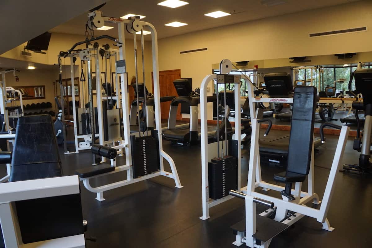 The fitness center, in the activity center, is open and free to use from 7 am to 10 pm.