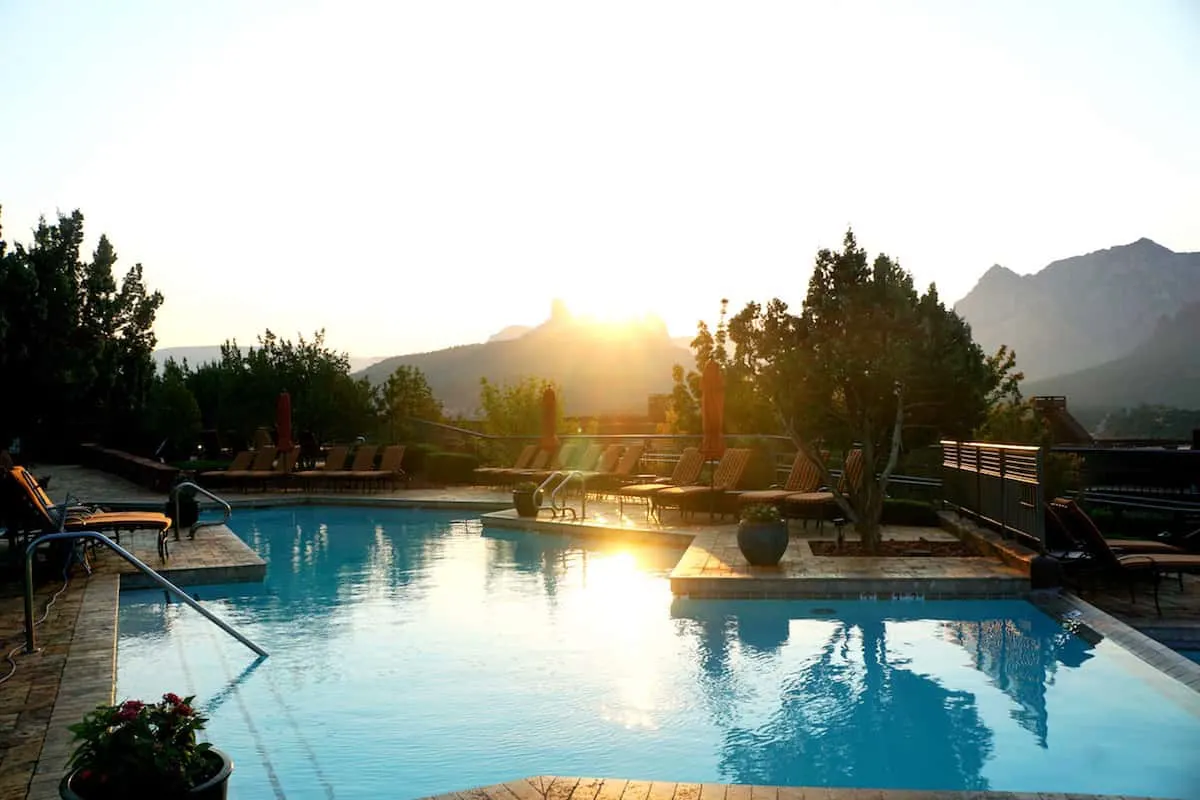 You'll find the pool in the center of the resort between the lobby and activity center.