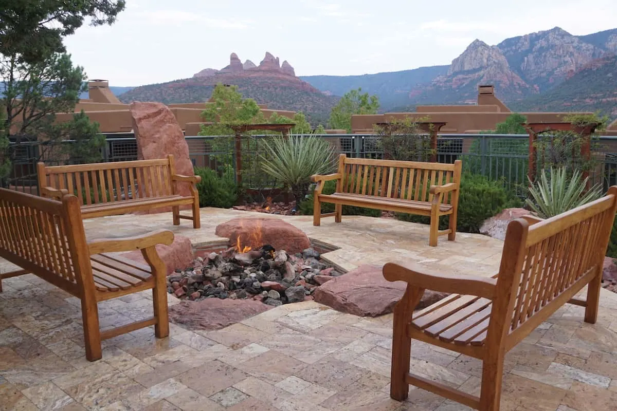 The hotel has two fire pits for guest use. One pit is outside the activity center.