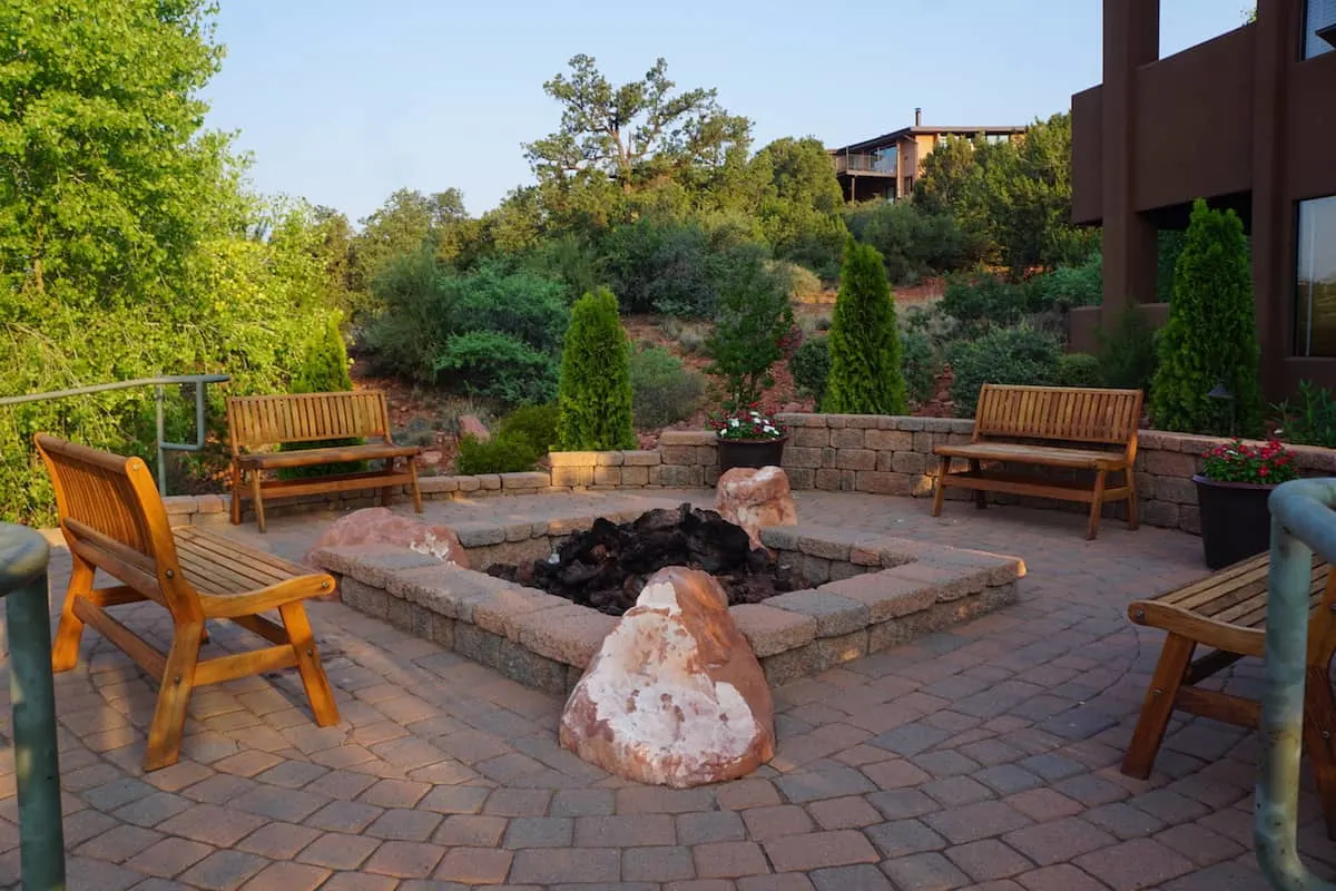 fire pit near 2000 building Hyatt Residence Club Sedona Pinon Pointe