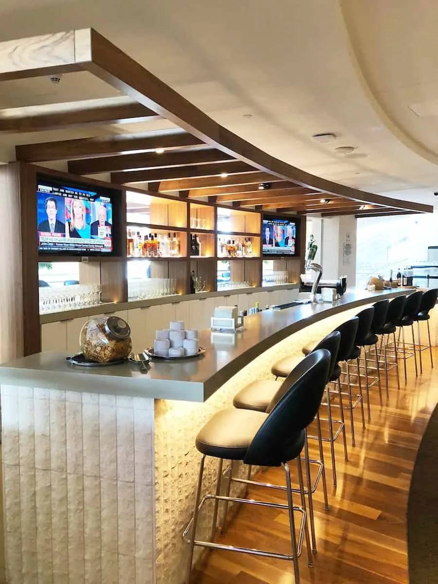 Dry snack mix at bar Star Alliance Business Class Lounge LAX bar