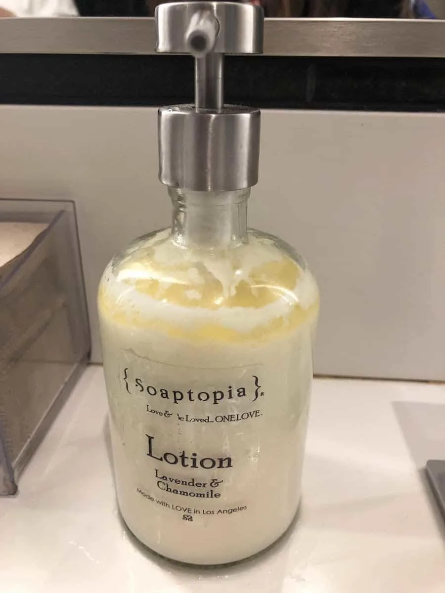 Soaptopia soap at Star Alliance Business Class Lounge LAX