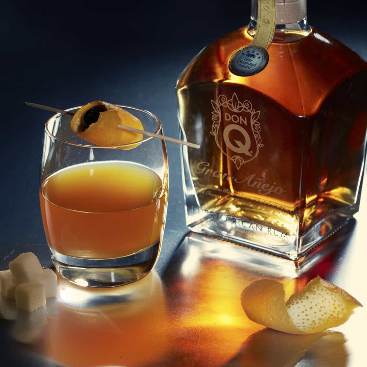 Don Q Gran Anejo aged rum adds a unique twist to an old fashioned. TravelingWellForLess.com