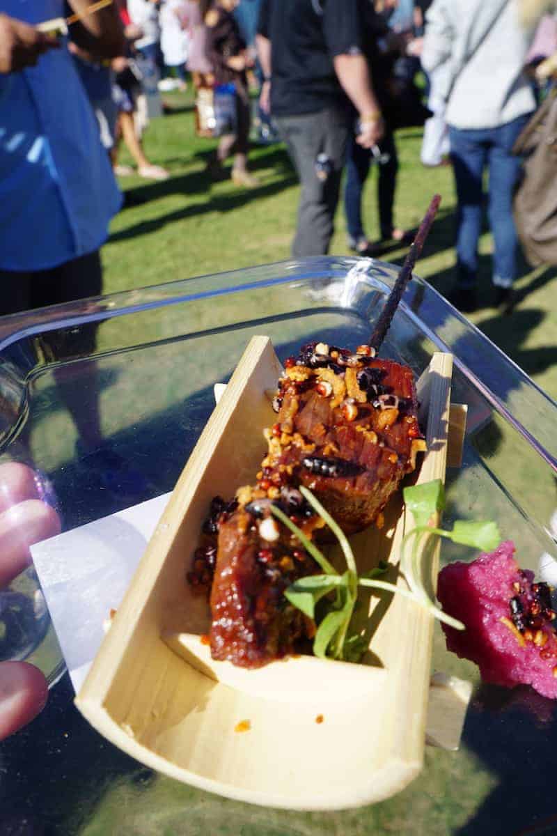 Wagyu Beef skewer | San Diego Bay Wine and Food Festival | things to do in San Diego | wine | TravelingWellForLess.com