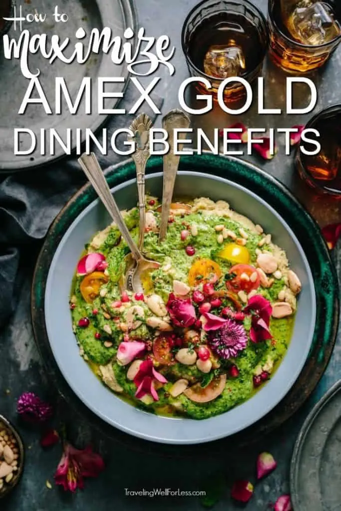 You earn 4X points at US restaurants. Even if you only go out to eat a few times it’s a great perk. Here's how to maximize the dining benefits of the American Express Gold card. #travel #travelhacks #travelwell4less #foodie #travelrewardscards #creditcards