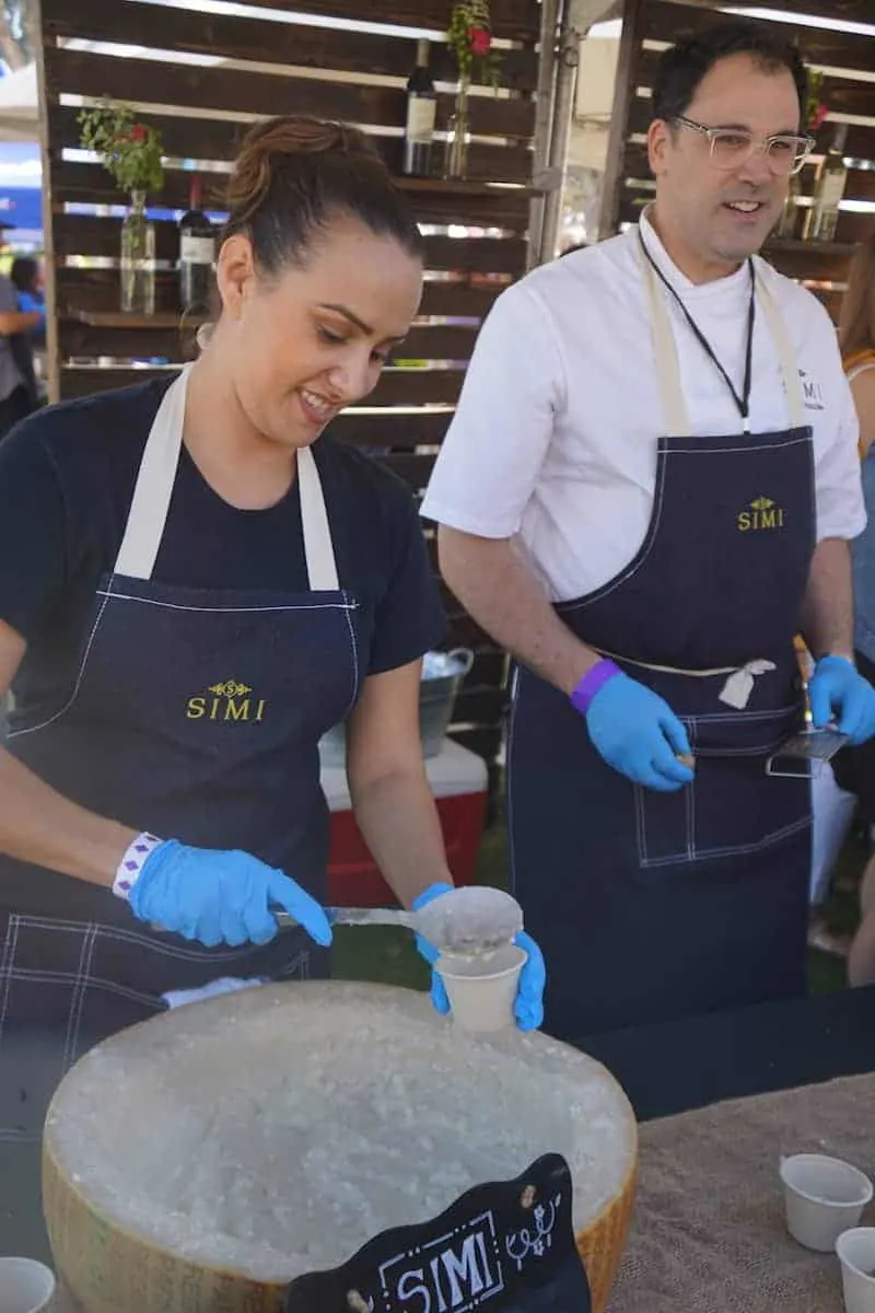 Chef Kolin Vazzoler crafted a sumptuous perfectly cooked risotto that was creamy, tender and cheesy. If Chef Vazzoler can prepare this delicious of a risotto under a tent over a gas flame, the food at SIMI Winery Kitchen must be remarkable. | San Diego Bay Wine and Food Festival | things to do in San Diego | wine | TravelingWellForLess.com