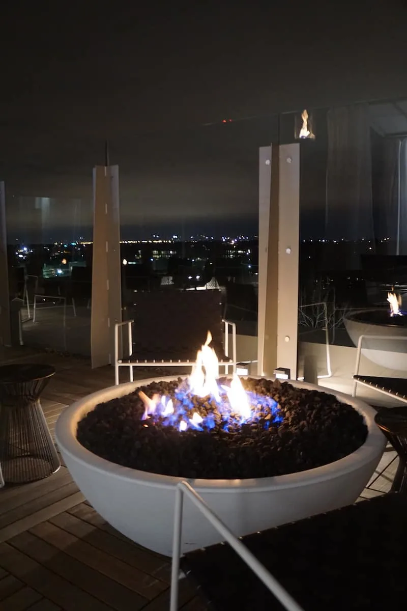 Chilly nights won't seem so cold when you're sitting by the fire pit at VASO Rooftop Lounge. | Dublin, Ohio | Columbus | Spanish food | where to eat in Columbus | TravelingWellForLess.com