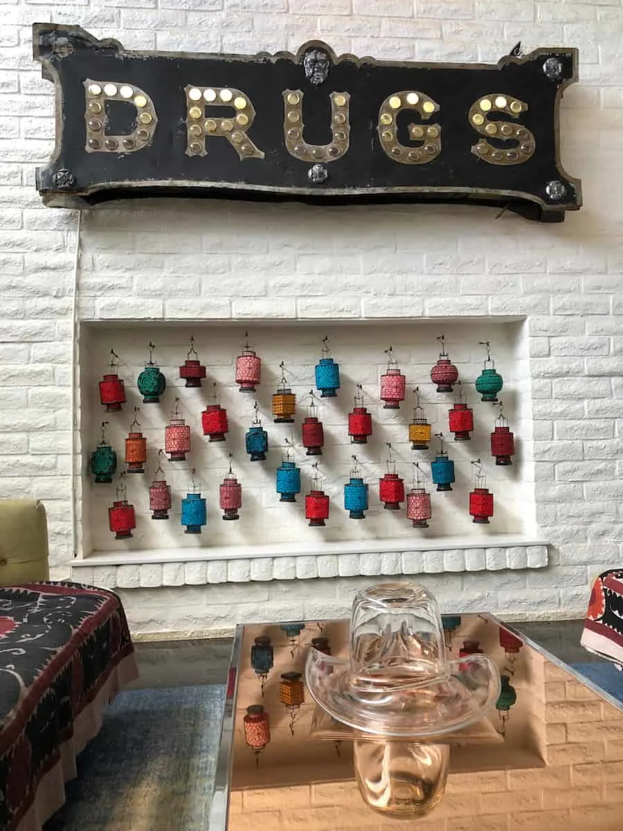 drugs sign lobby Parker Palm Springs