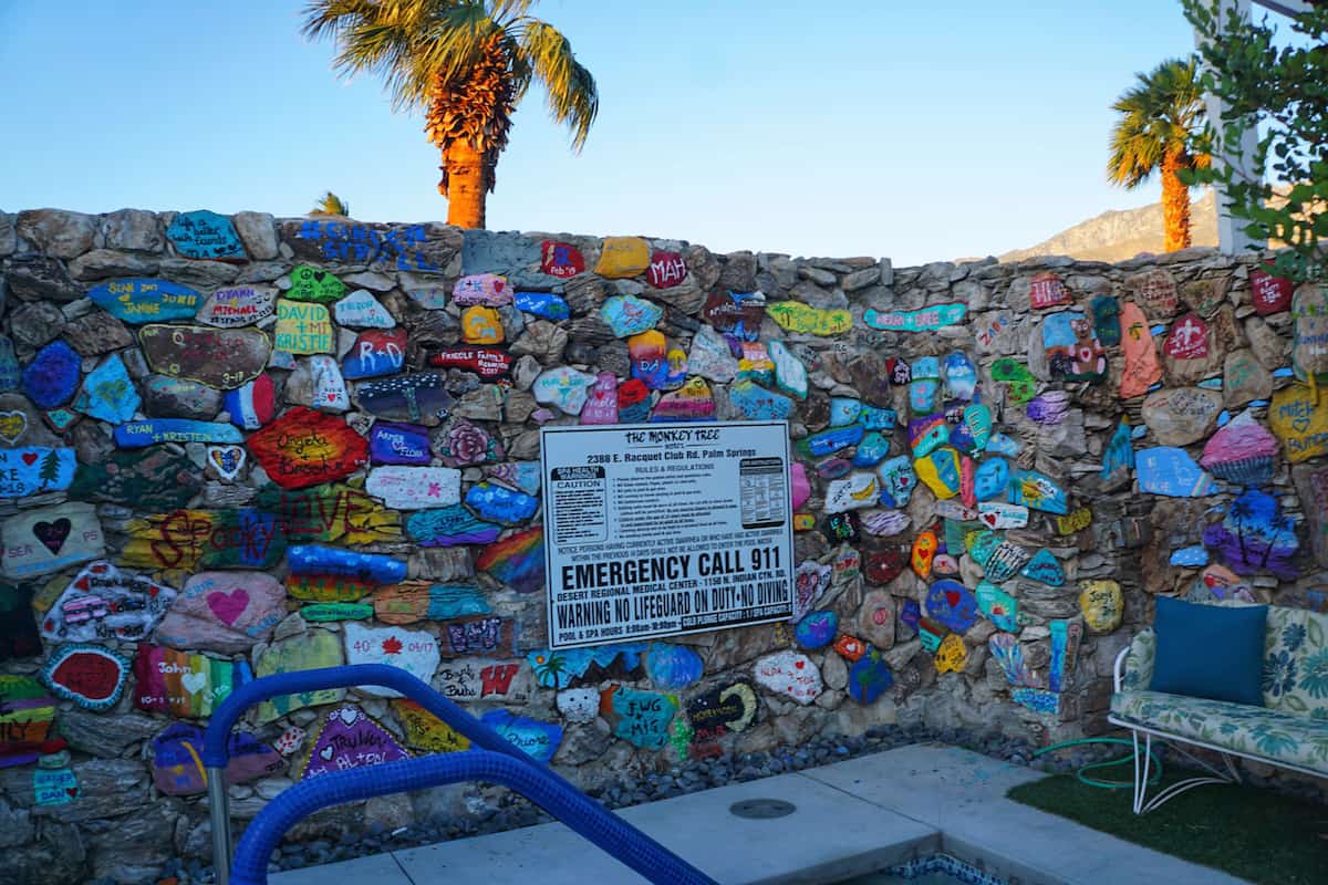 painted rock wall