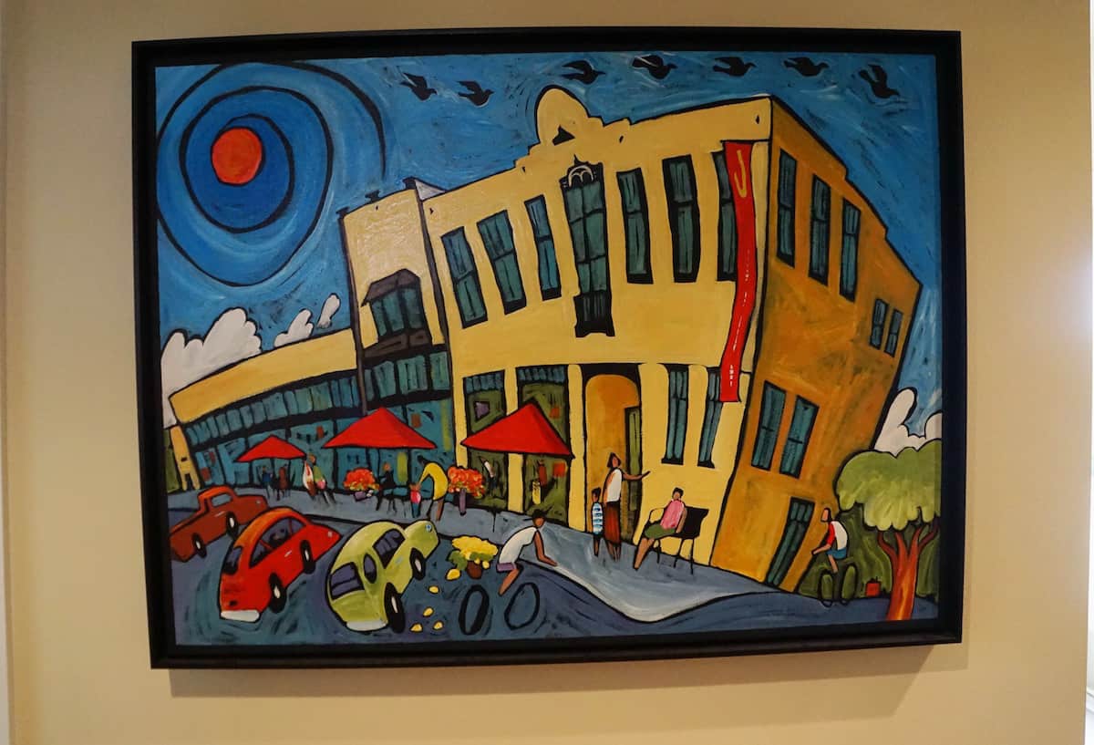 Painting of Jansen Art Center. Jansen Art Center offers some of the best things to do in Lynden, from live music, art and design classes, to tasty food. #thingstodoinLynden #Lynden #washington