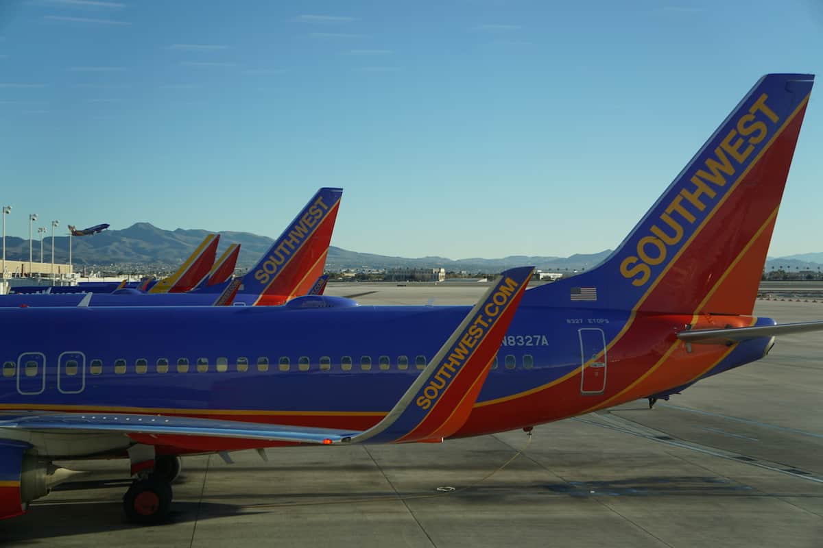 southwest planes at airport