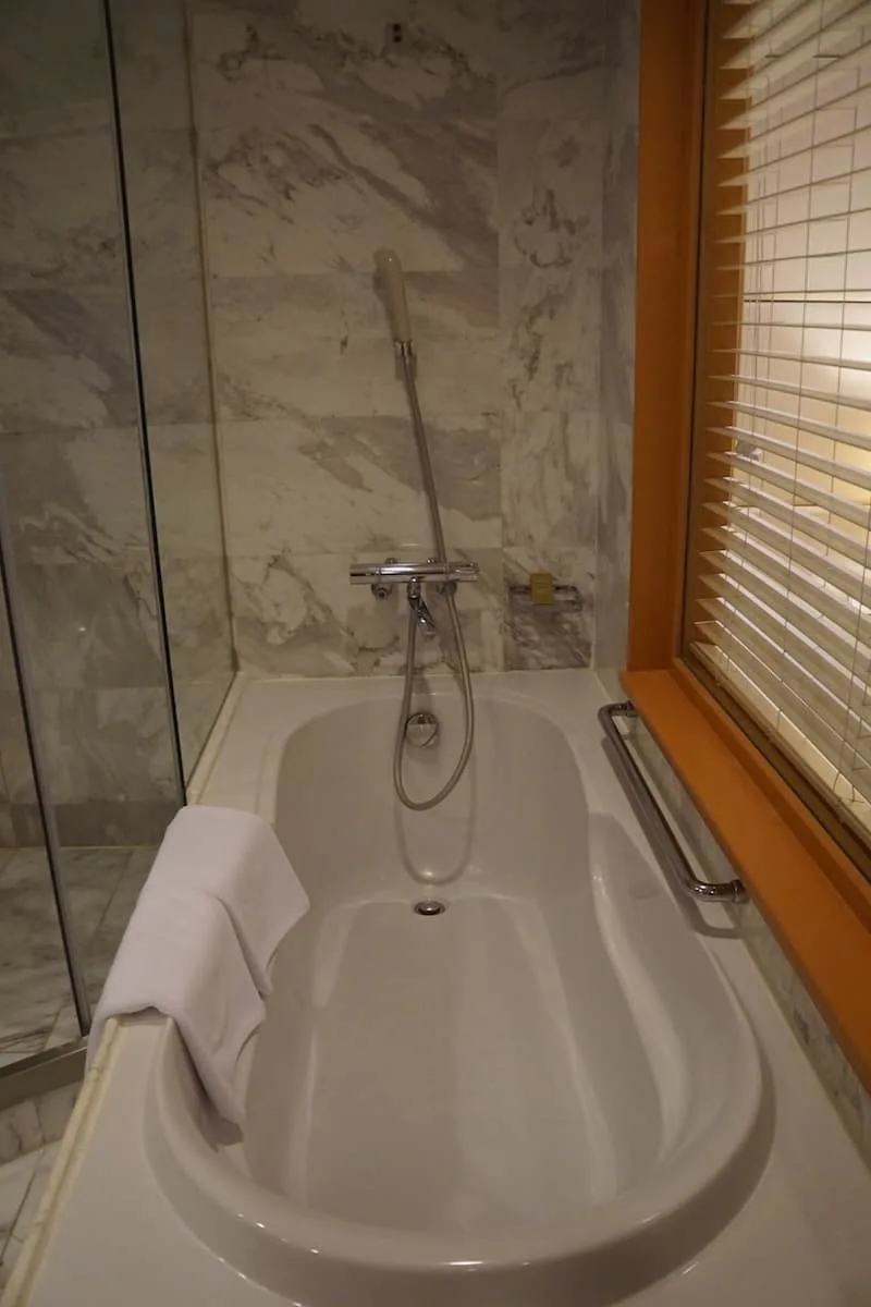 tub with shower nozzle