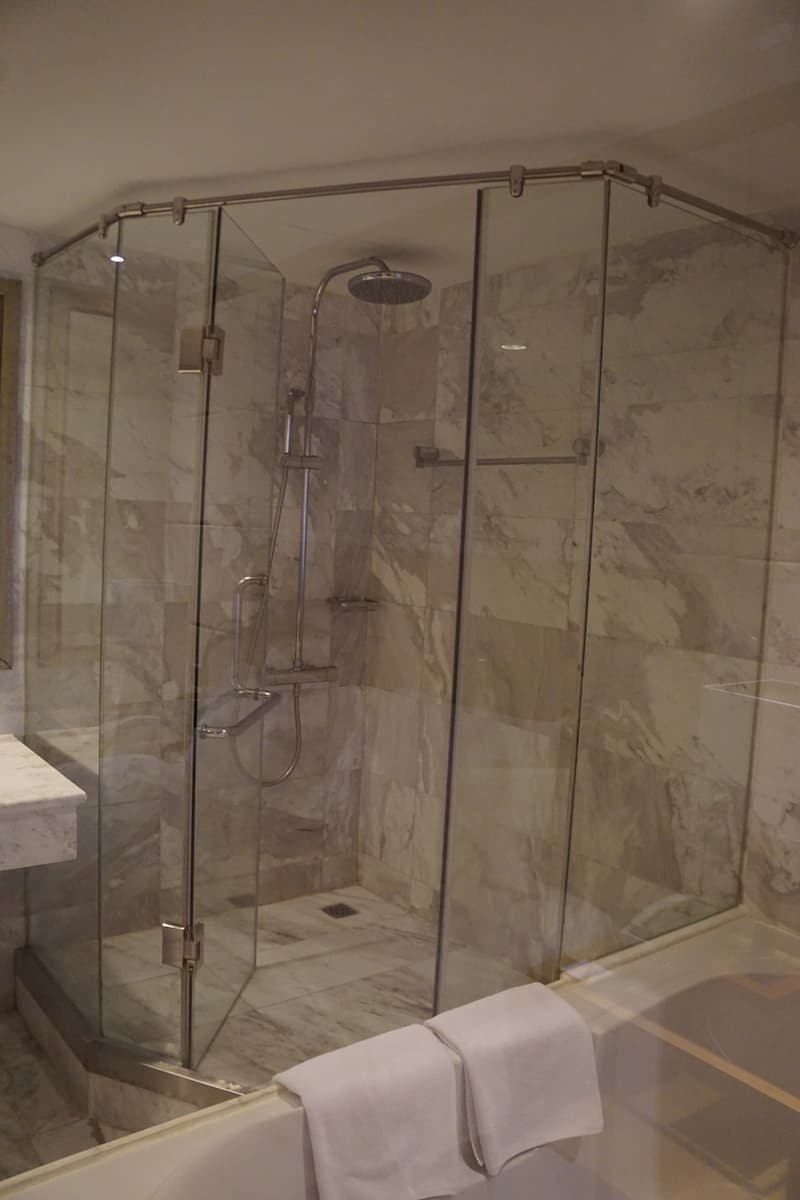 suite hotel room shower