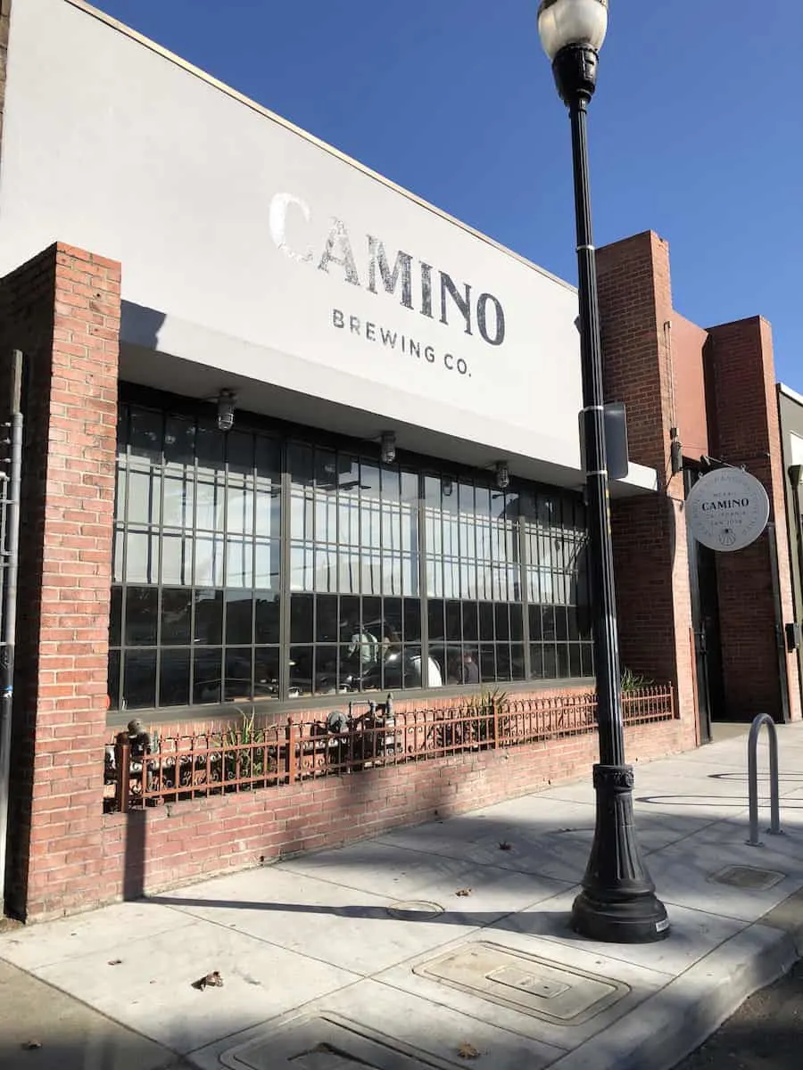 Camino Brewing Co front of brewery facing the street