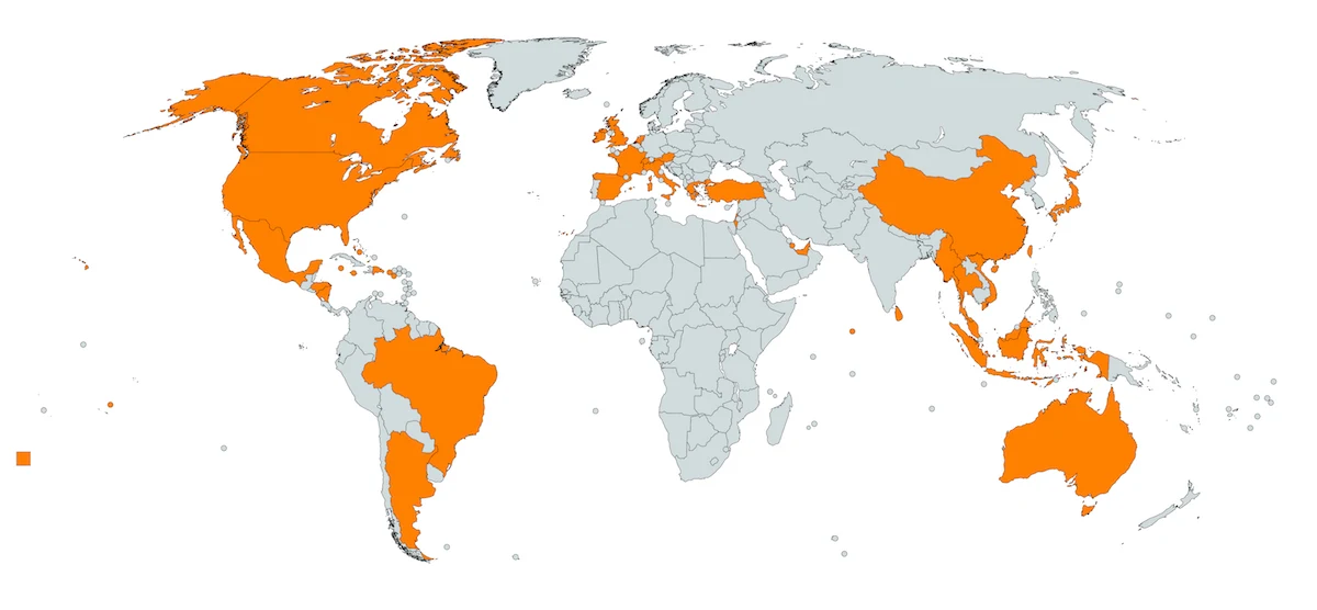 map of countries visited