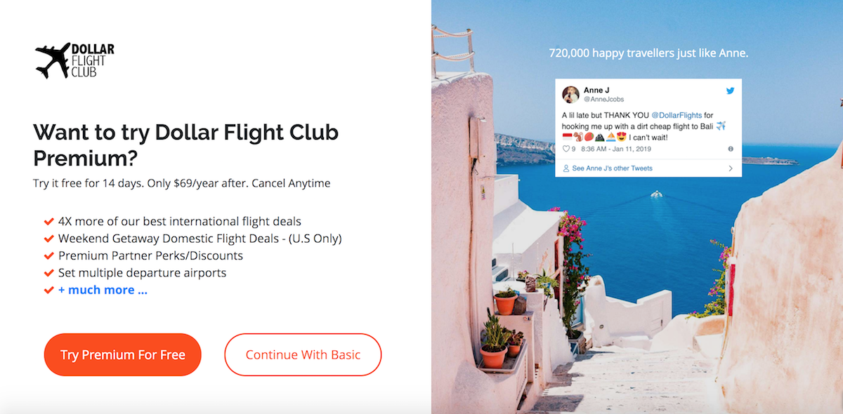 Choose a Dollar Flight Club membership