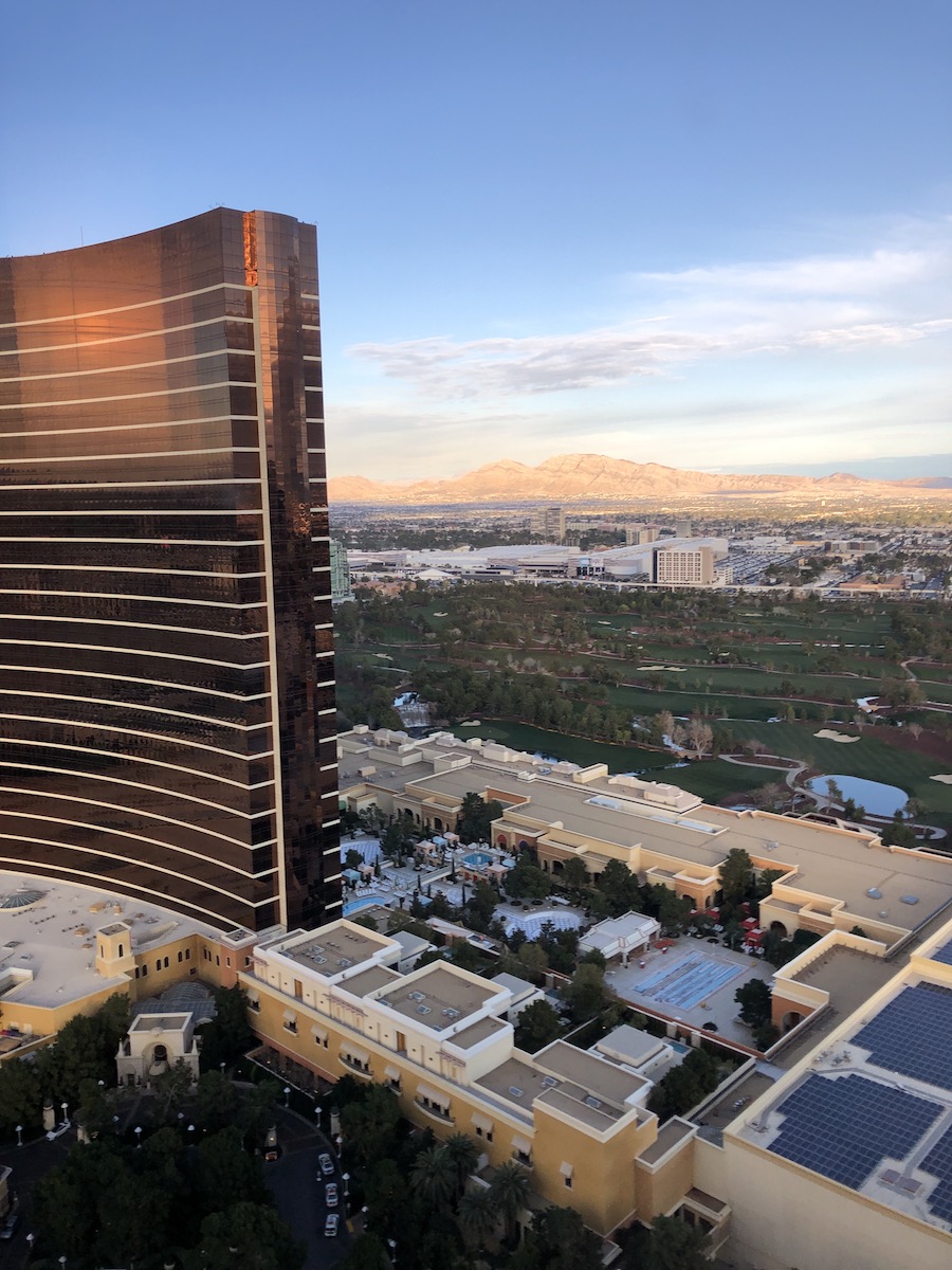 View of Wynn hotel Las Vegas from The Palazzo Las Vegas