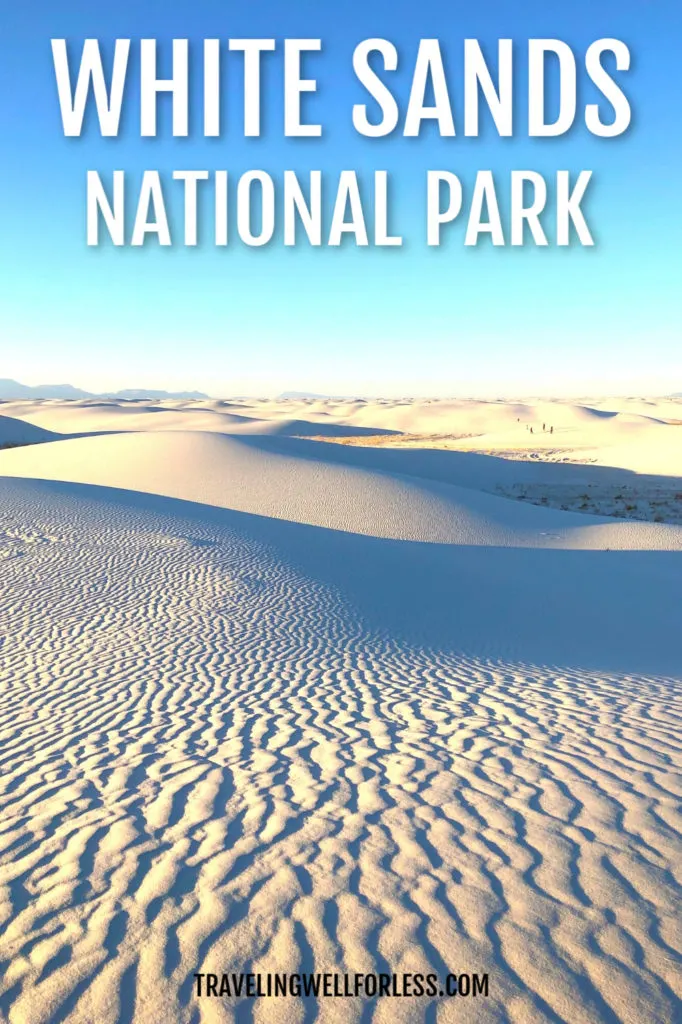 white gypsum sand dunes at White Sands National park