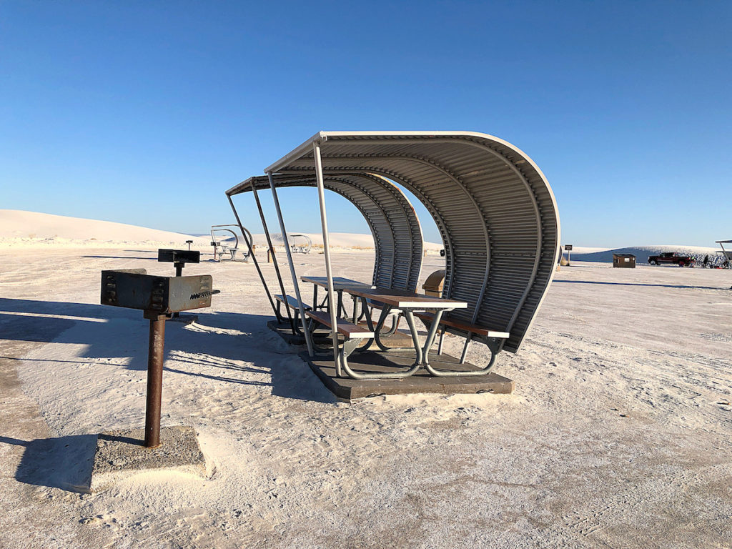 picnic area at White Sands National park