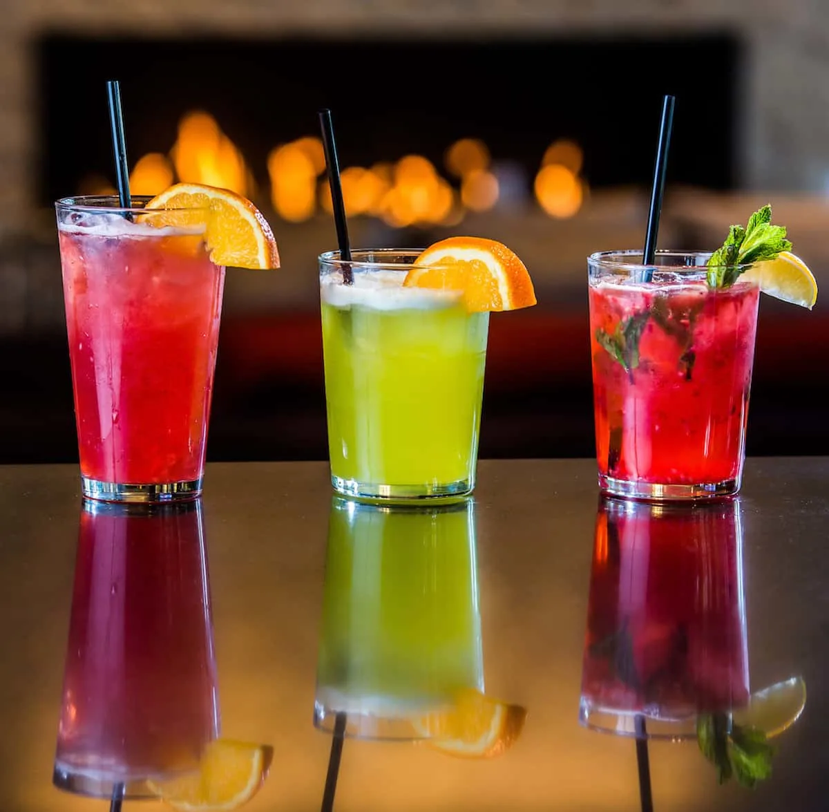 colorful bar drinks