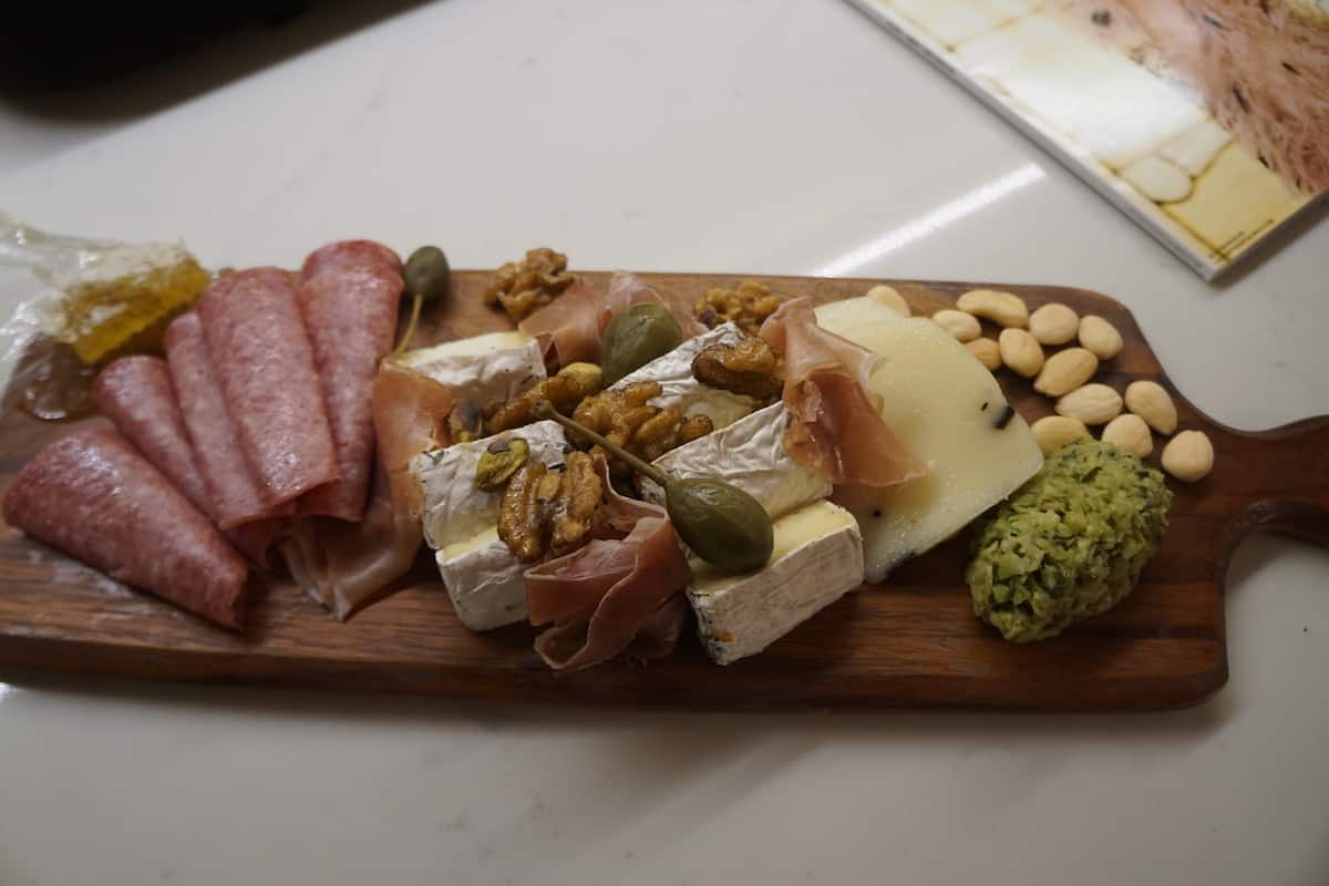 salami, cheese, nuts