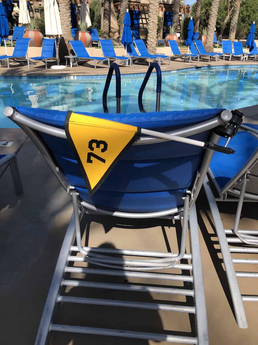 pool chair with numbered flag