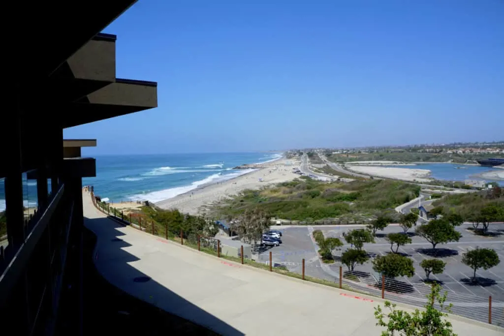 ocean, beach, and lagoon view from hotel balcony