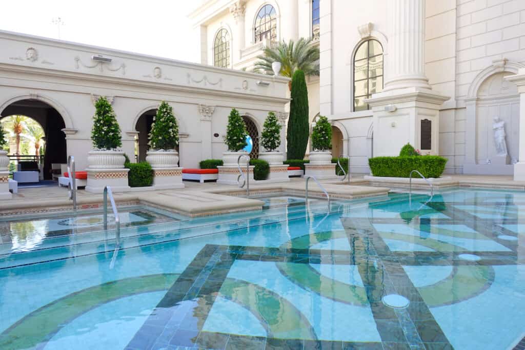 intimate VIP pool in Las Vegas at Caesars Palace Las Vegas