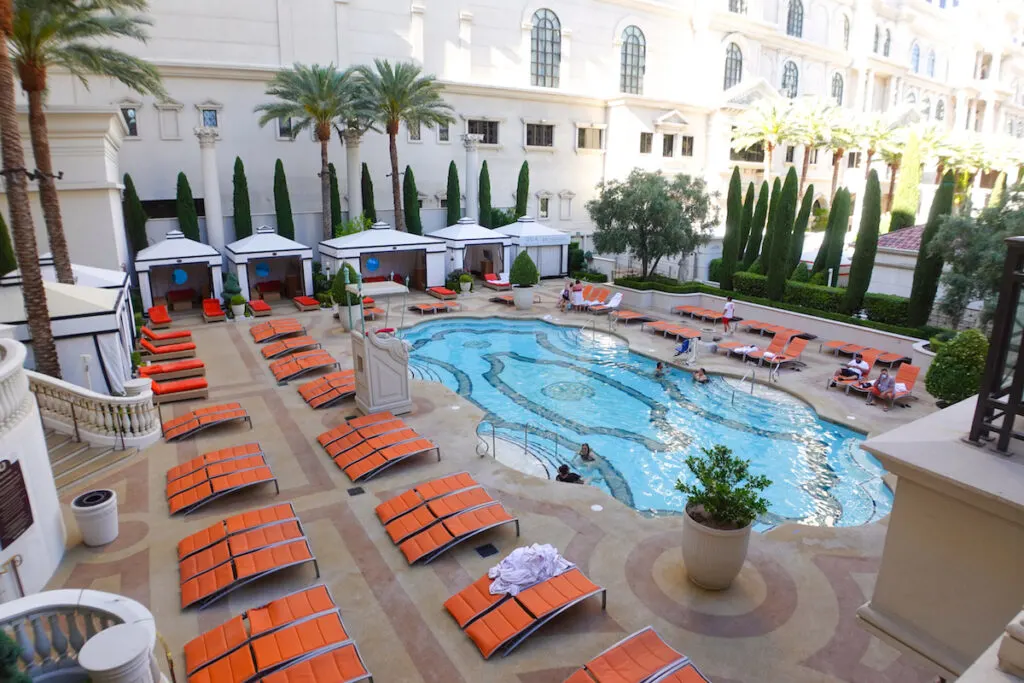 Caesars Palace Neptune Pool at Night Spiral Notebook