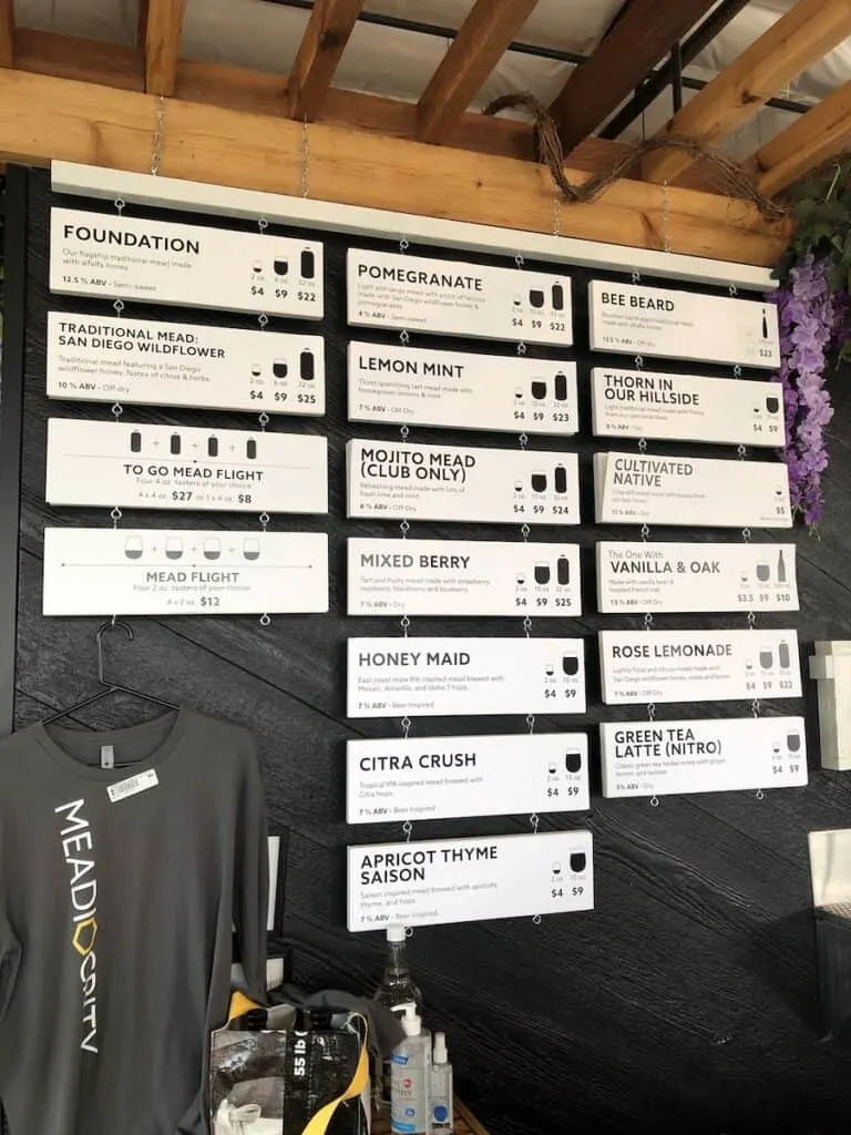 sign board of mead menu mead on tap in meadery