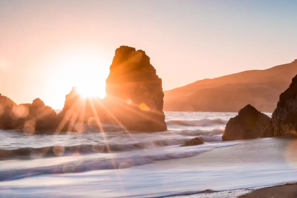 beach at sunrise, rodeo beach