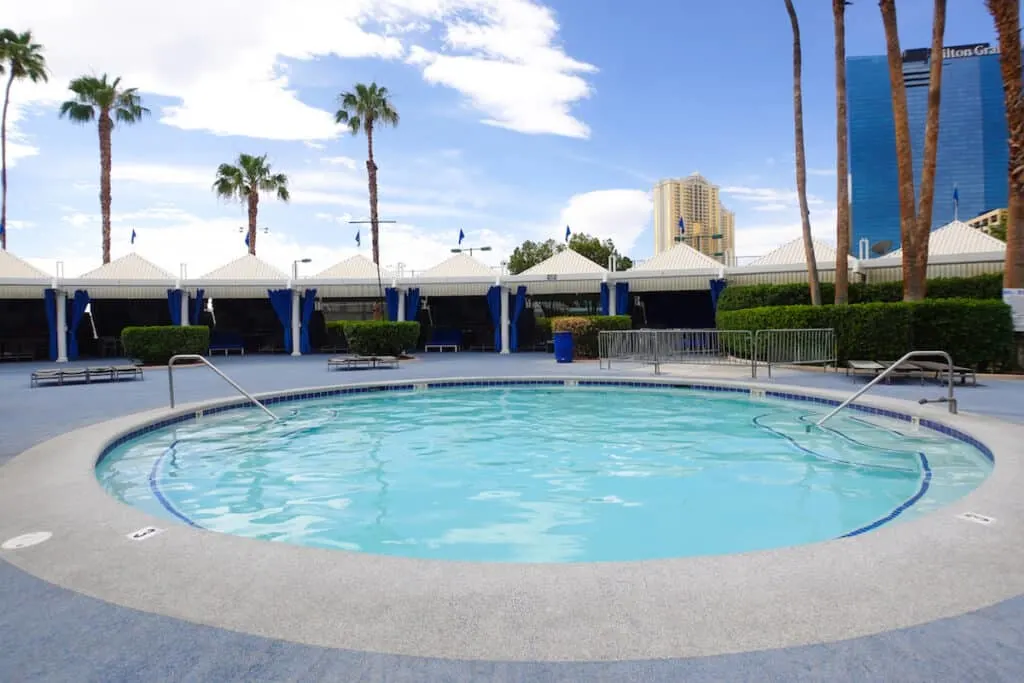 large round hot tub at Las Vegas hotel pool