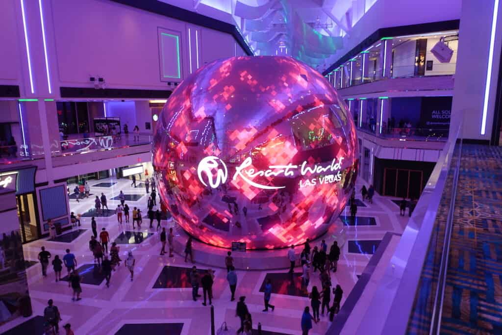 giant led ball in las vegas resorts world las vegas celestial sphere