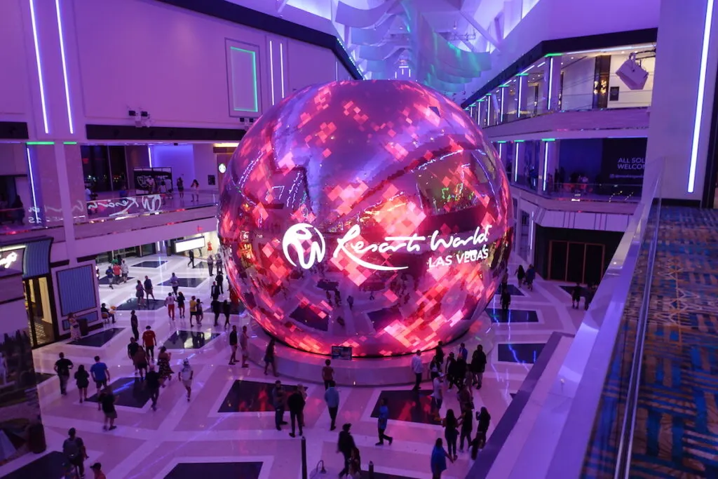 giant led ball in las vegas resorts world las vegas celestial sphere