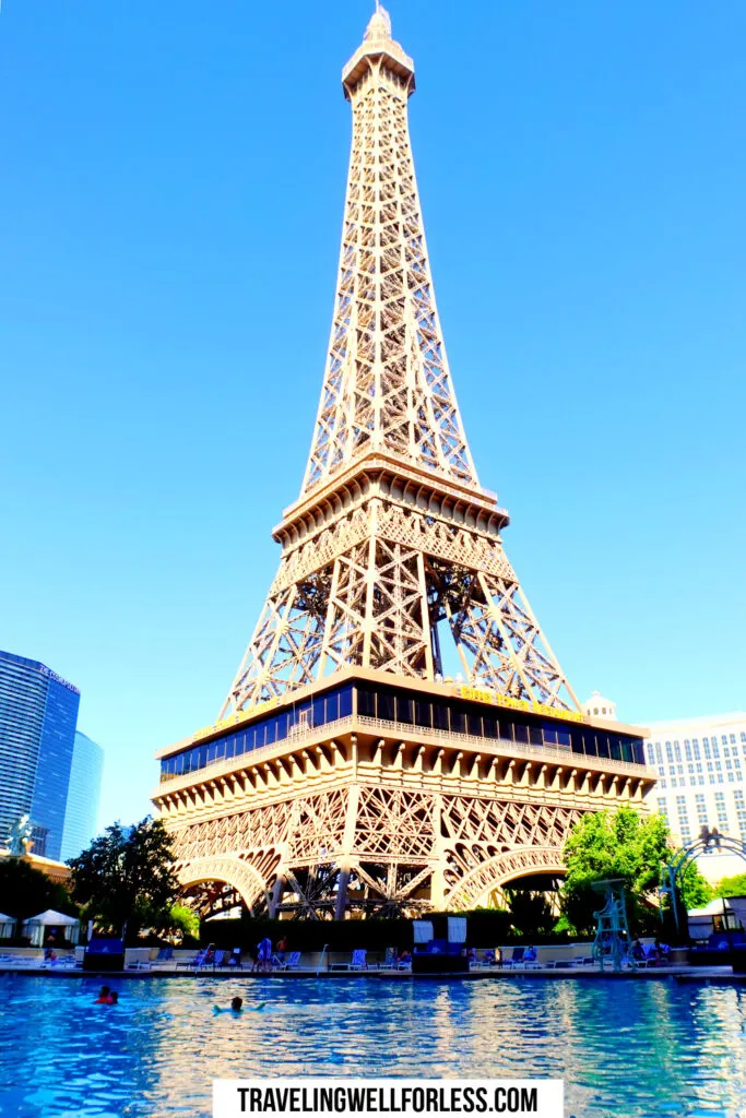 pool with views of tall spherical building, Eiffel Tower Las Vegas Paris Las Vegas pool