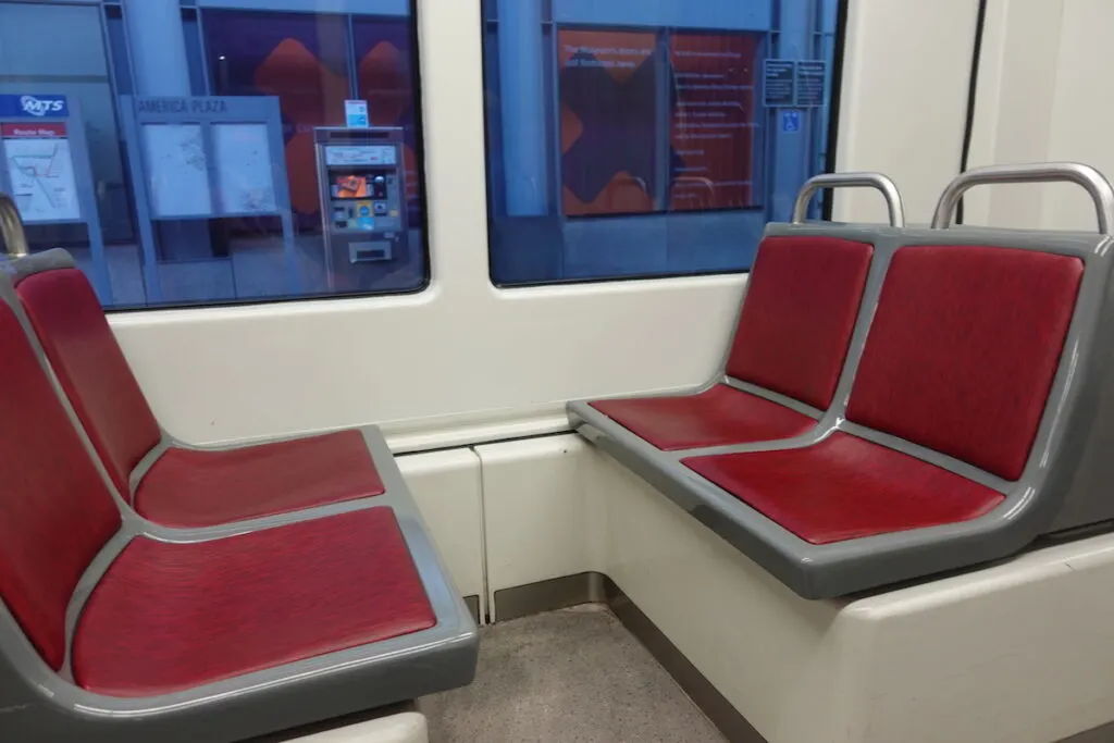 seats on public transportation, san diego trolley