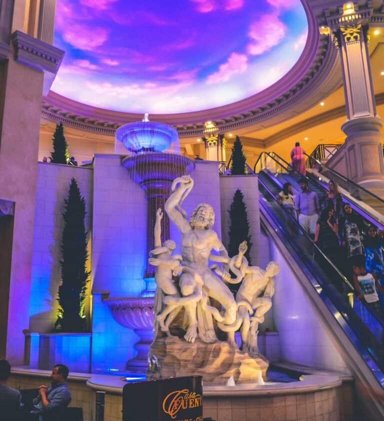 architectural photography man status caesars palace las vegas