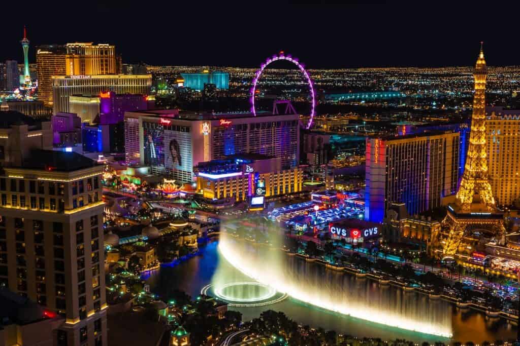 city lights turned on during night time, Las Vegas