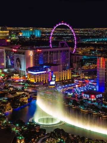 city lights turned on during night time, Las Vegas