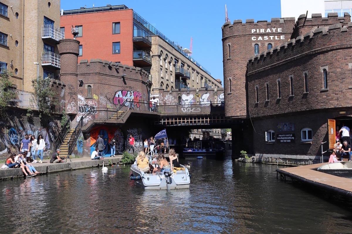 people hanging out at a Camden canal