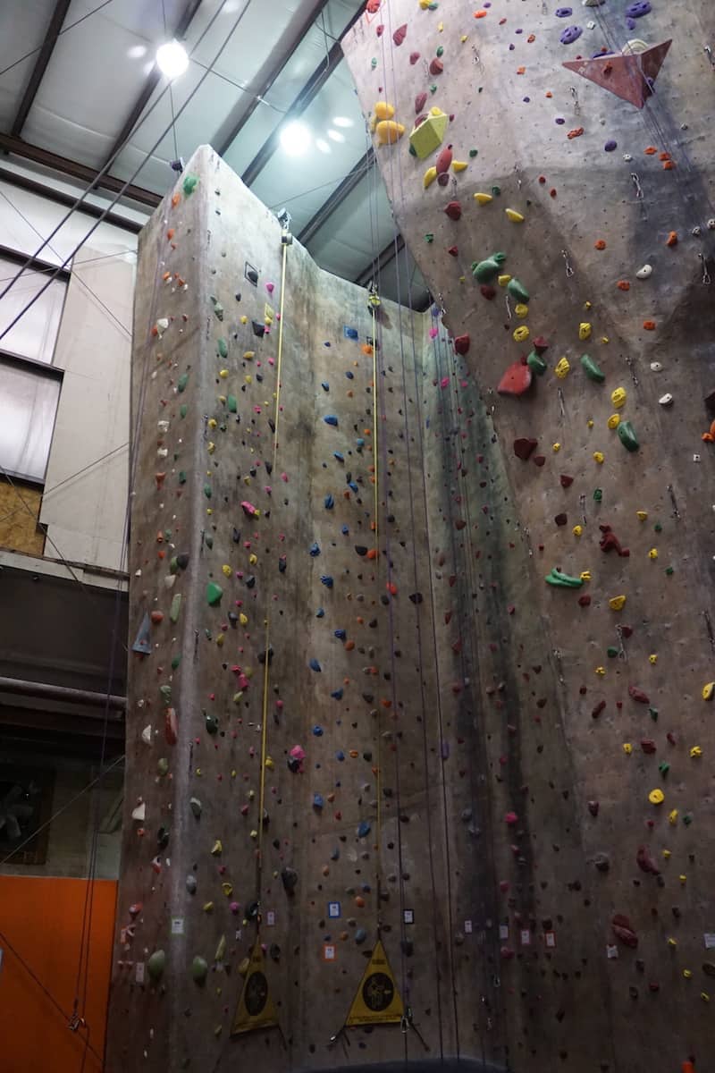 40 foot indoor rock climbing wall with two auto belay devices